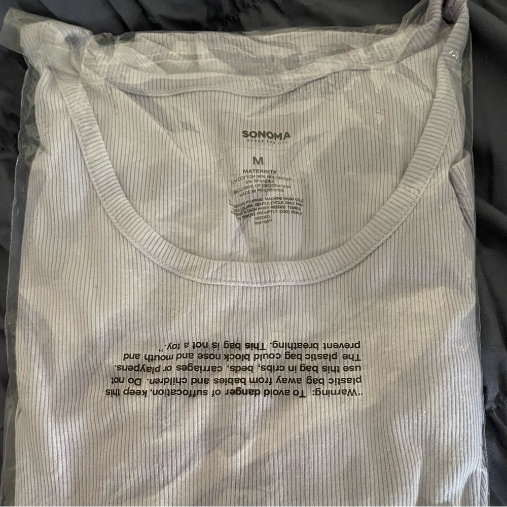 Sonoma Ribbed Maternity Tee Top in Lavender